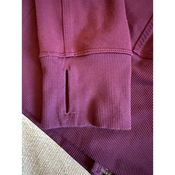 Lululemon Nice Asana Jacket Plum Maroon Purple Size 10 Full Zip - Picture 8 of 9